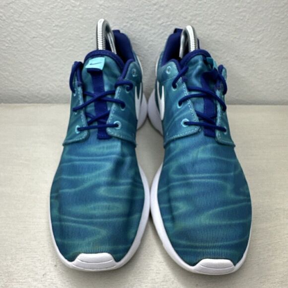 Nike Roshe One Blue Green Athletic Running Shoes - Picture 3 of 7